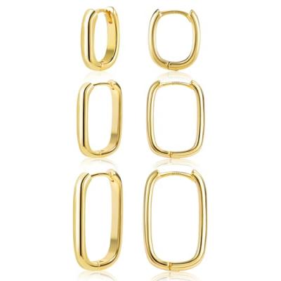 ALEXCRAFT Gold Hoop Earrings Set