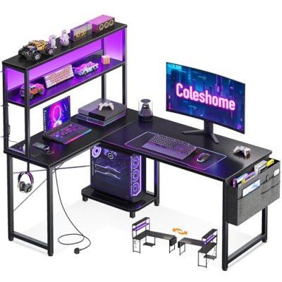 Coleshome L-Shaped Gaming Desk