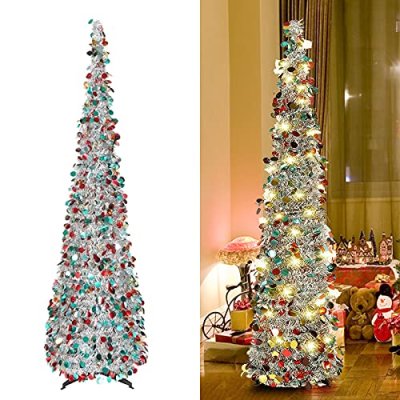 Collapsible Tinsel Christmas Tree