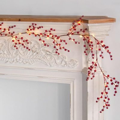 EAMBRITE LED Holly Berry Garland