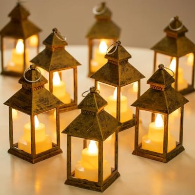Romadedi Gold Lantern Wedding Decor - 10Pcs…