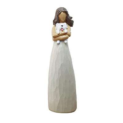 BUTILIVEEN Woman with Dog Figurines