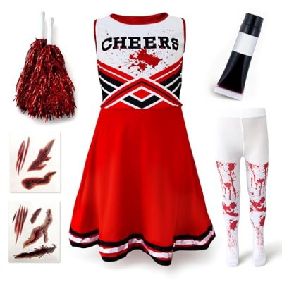 Zombie Cheerleader Halloween Costume for Kids…