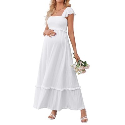 OUGES Women's Maternity Maxi Dress