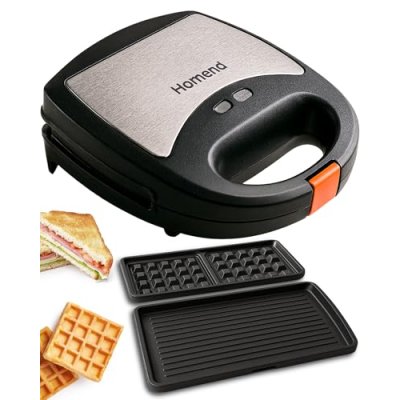 Homend Toastbuster 2-in-1 Panini Press & Waffle…