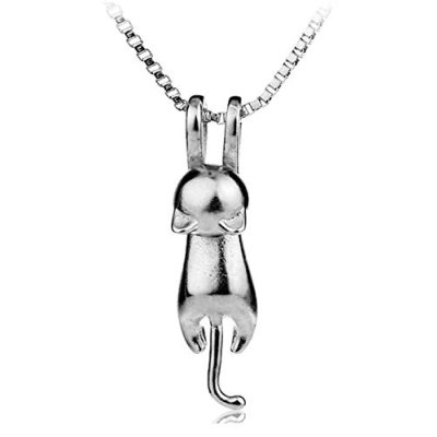 Womens 925 sterling silver 3D cute cat Lover…