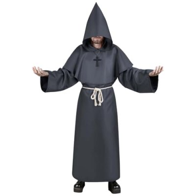 Aomig Monk Costume, 4Pcs Medieval Friar Hooded…