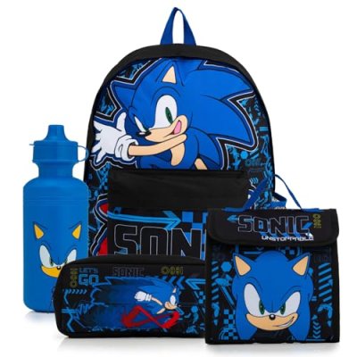 Sonic The Hedgehog Backpack 4 Piece School Set…