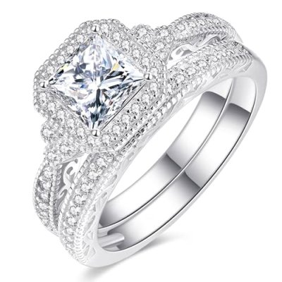 Bonlavie Wedding and Engagement Ring Set for…