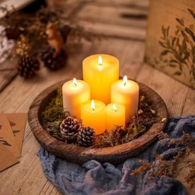 Wooden Candle Tray