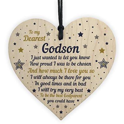 Wooden Heart Godchild Gift