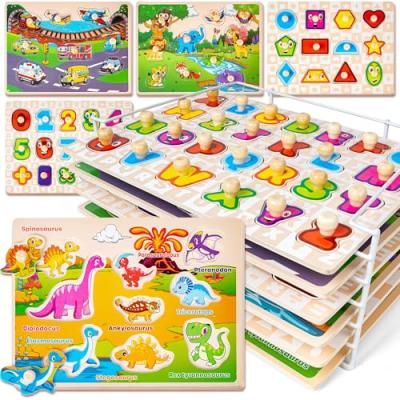 SYNARRY Wooden Jigsaw Puzzles for Toddlers