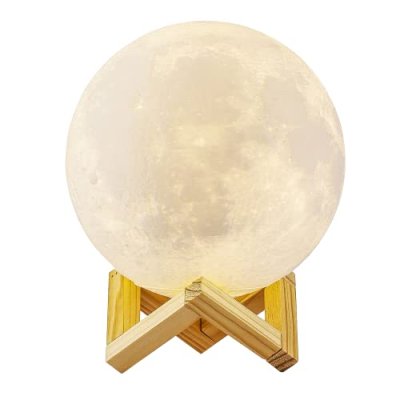 LED Moon Night Light with Wooden Stand