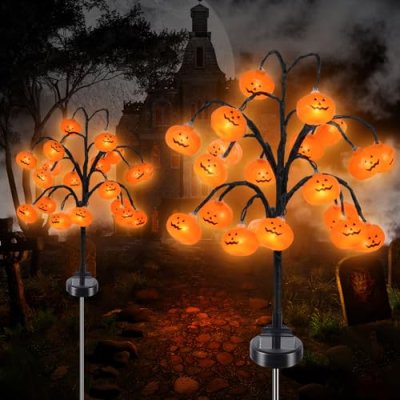 Qoosea Halloween Solar Lights Outdoor Decorations…