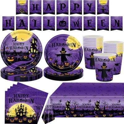 Morainjay Halloween Tableware Set