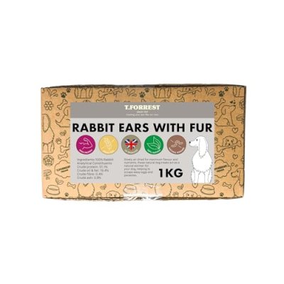 T. Forrest Natural Rabbit Ears with Hair for Dogs…