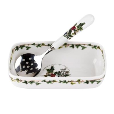 Portmeirion Cranberry Dish & Spoon