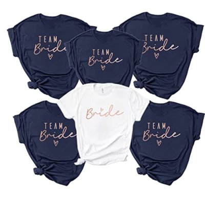 Rose Gold Hen Party Team Bride T-Shirts MADE TO…