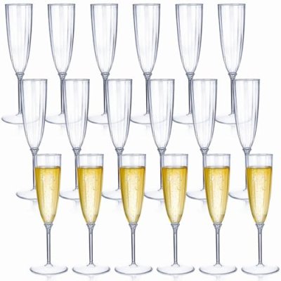 Tosnail 18 Pack 6oz Plastic Champagne Flutes…