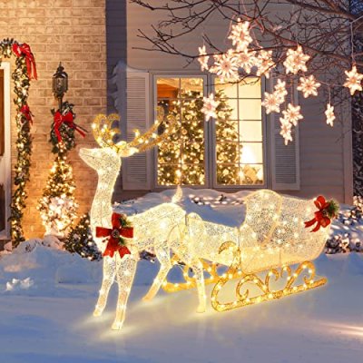 Costway Reindeer Sleigh