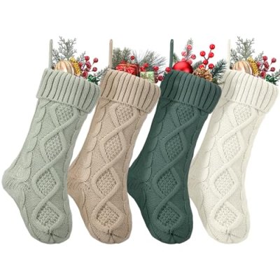 Coume 4 Pcs Sage Green Christmas Stockings 18"…