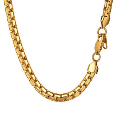 PROSTEEL Round Box Link Chain Necklace