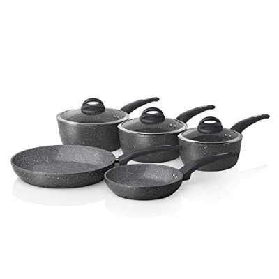 Tower T81276 Cerastone Forged 5-Piece Saucepan…