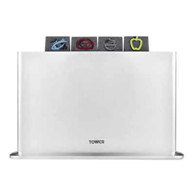 Tower T847042 4pce Chopping Board Set with Stand,…