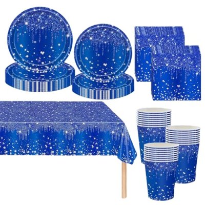 Royal Blue Paper Tableware Set