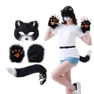 Dozesheep 4PCS Animal Fox Mask Cosplay Costumes…