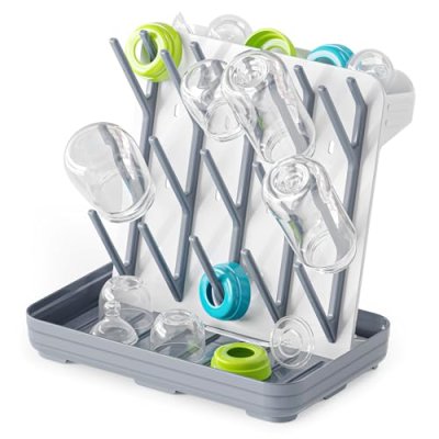 SpaceAid Baby Bottle Drying Rack with 20 Hooks,…