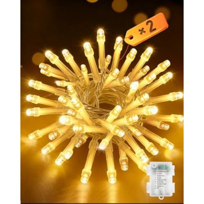 Opard Battery Fairy Lights 2 Pack 50 LEDs 5m,…