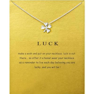 Upeilxd Silver Four Leaf Clover Necklace