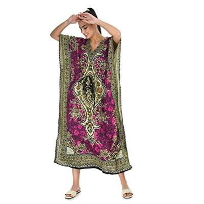 Spurbayfashions Women's Kaftan Gamla Print Kimono Maxi Dress
