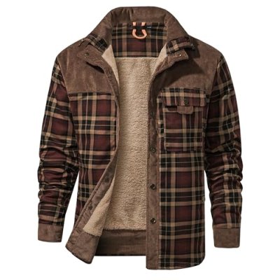 Mr.Stream Men's Padded Lumberjack Casual Long…