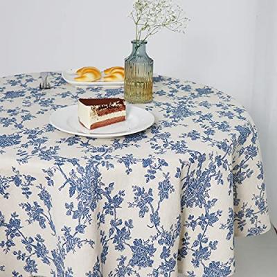 Wracra Blue Floral Tablecloth 140cm Round