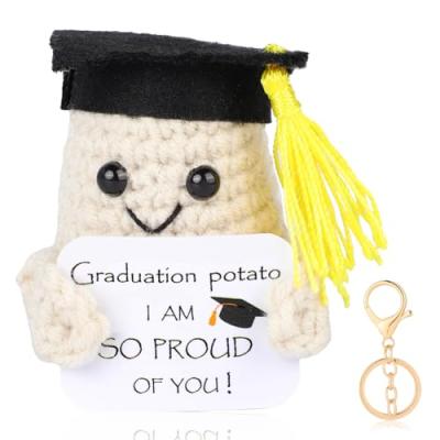 Graduation Wool Knitting Doll with Positivity Card