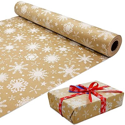 Kraft Snowflake Wrapping Paper
