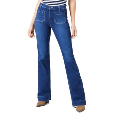 Wrangler Women's Flare Jeans, Dark Wash, 28W x 30L