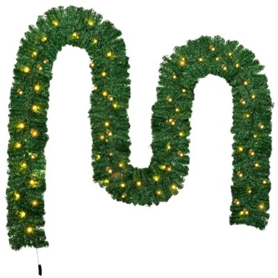 Pre-Lit Christmas Garland, 3M