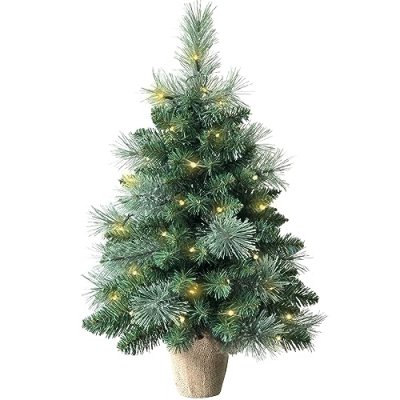 Pre-Lit Mini Christmas Tree, 60cm