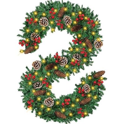 JOOCCO Pre-lit Christmas Garland