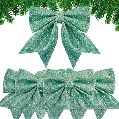 Green Glitter Christmas Bows