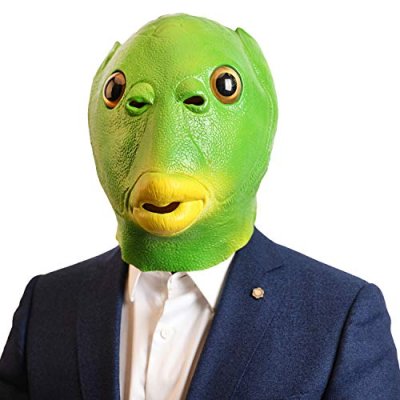CreepyParty Fish Mask Animal Latex Full Head…