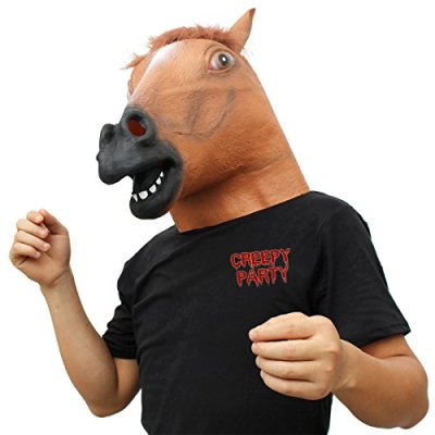 CreepyParty Horse Mask Realistic Animal Full Head…