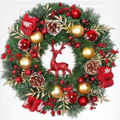 Dremisland Christmas Wreaths for Front Door Red…