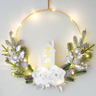 Dremisland Prelit Christmas Wreath for Front Door…