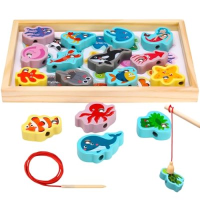 GSrenyu Wooden Fishing Game