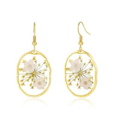 Pressed Flower Drop Earrings