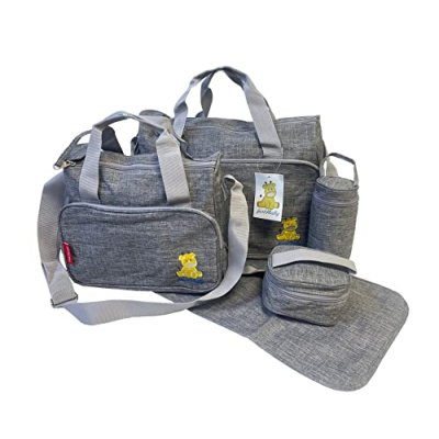 Grey Baby Nappy Bag Set